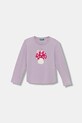United Colors of Benetton longsleeve bawełniany dziecięcy nadruk fioletowy 3I1XG10K8.P.seasonal