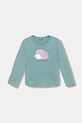 United Colors of Benetton longsleeve bawełniany dziecięcy nadruk turkusowy 3I1XG10K8.P.seasonal