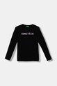 United Colors of Benetton longsleeve bawełniany dziecięcy nadruk czarny 3I9WC10JR.G.reproposed