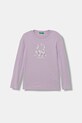 United Colors of Benetton longsleeve bawełniany dziecięcy nadruk fioletowy 3I9WC10Q2.G.seasonal