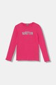 United Colors of Benetton longsleeve bawełniany dziecięcy nadruk różowy 3I9WC10Q2.G.seasonal