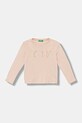 United Colors of Benetton longsleeve bawełniany dziecięcy nadruk różowy 3I9WG10JS.P.seasonal