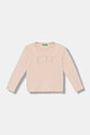 Dětské bavlněné tričko s dlouhým rukávem United Colors of Benetton kulatý růžová 3I9WG10JS.P.seasonal