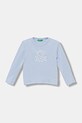 United Colors of Benetton longsleeve bawełniany dziecięcy nadruk niebieski 3I9WG10JS.P.seasonal