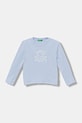 Dětské bavlněné tričko s dlouhým rukávem United Colors of Benetton kulatý modrá 3I9WG10JS.P.seasonal