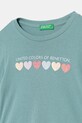 Dziewczynka United Colors of Benetton longsleeve bawełniany dziecięcy 3I9WG10JS.P.seasonal turkusowy