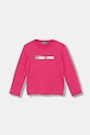 Dětské bavlněné tričko s dlouhým rukávem United Colors of Benetton kulatý růžová 3I9WG10JS.P.seasonal