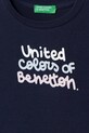 Dziewczynka United Colors of Benetton longsleeve bawełniany dziecięcy 3I9WG10JS.P.seasonal granatowy