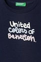 DÍVKA Dětské bavlněné tričko s dlouhým rukávem United Colors of Benetton 3I9WG10JS.P.seasonal námořnická modř