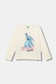 Detská bavlnená košeľa s dlhým rukávom United Colors of Benetton potlač béžová 35RYC10Q7.G.seasonal