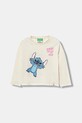 United Colors of Benetton longsleeve bawełniany dziecięcy nadruk beżowy 35RYG10KC.P.seasonal