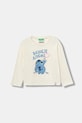Дитячий бавовняний лонгслів United Colors of Benetton візерунок бежевий 35RYG10KC.P.seasonal