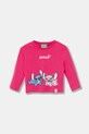 United Colors of Benetton longsleeve bawełniany dziecięcy nadruk różowy 35RYG10KC.P.seasonal