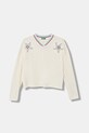 United Colors of Benetton longsleeve bawełniany dziecięcy szpic beżowy 3I1XC400E.G.seasonal