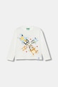 United Colors of Benetton longsleeve bawełniany dziecięcy nadruk biały 3I1XG10KI.P.seasonal