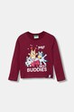 United Colors of Benetton longsleeve bawełniany dziecięcy nadruk bordowy 3I1XG10KI.P.seasonal