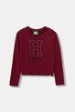 Дитячий бавовняний лонгслів United Colors of Benetton бавовна бордо 3IVWC10PX.G.seasonal