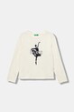 Дитячий бавовняний лонгслів United Colors of Benetton бавовна бежевий 3JERC10QM.G.seasonal