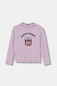 Дитячий бавовняний лонгслів United Colors of Benetton бавовна фіолетовий 3JERC10QM.G.seasonal
