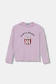 Дитячий бавовняний лонгслів United Colors of Benetton бавовна фіолетовий 3JERC10QM.G.seasonal