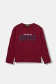 Дитячий бавовняний лонгслів United Colors of Benetton бавовна бордо 3JERC10QM.G.seasonal