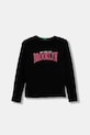United Colors of Benetton longsleeve din bumbac pentru copii print negru 3JERC10QM.G.seasonal