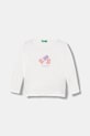 Дитячий бавовняний лонгслів United Colors of Benetton візерунок білий 3JERG10KB.P.seasonal