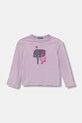 Дитячий бавовняний лонгслів United Colors of Benetton візерунок фіолетовий 3JERG10KB.P.seasonal