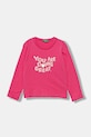 United Colors of Benetton longsleeve bawełniany dziecięcy nadruk różowy 3JERG10KB.P.seasonal