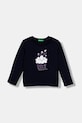 Дитячий бавовняний лонгслів United Colors of Benetton візерунок темно-синій 3JERG10KB.P.seasonal