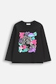 Dječja majica dugih rukava s pamukom Coccodrillo print crna ZC5143103RGK