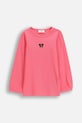 Dječja majica dugih rukava s pamukom Coccodrillo print roza ZC5143104RGK