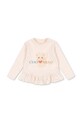 Konges Sløjd longsleeve bawełniany dziecięcy KITTY FRILL TEE GOTS KS105186.9BYA beżowy AW25