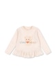 Konges Sløjd longsleeve bawełniany dziecięcy KITTY FRILL TEE GOTS KS105186.9BYA beżowy AW25