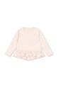Dziewczynka Konges Sløjd longsleeve bawełniany dziecięcy KITTY FRILL TEE GOTS KS105186.9BYA beżowy