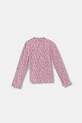 United Colors of Benetton longsleeve dziecięcy 39EMG10LA.P.Seasonal różowy AW25