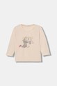 United Colors of Benetton longsleeve bawełniany niemowlęcy nadruk różowy 3ATNA106T.W.Seasonal
