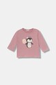 United Colors of Benetton longsleeve bawełniany niemowlęcy nadruk różowy 3ATNA106U.W.Seasonal