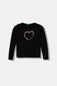 United Colors of Benetton longsleeve bawełniany dziecięcy aplikacja czarny 3ATNC10RG.G.Seasonal