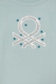Dziewczynka United Colors of Benetton longsleeve bawełniany dziecięcy 3ATNG10KZ.P.Seasonal turkusowy