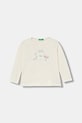 United Colors of Benetton longsleeve bawełniany dziecięcy nadruk beżowy 3ATNG10L8.P.Seasonal