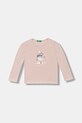 United Colors of Benetton longsleeve bawełniany dziecięcy nadruk różowy 3ATNG10L8.P.Seasonal