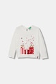 United Colors of Benetton longsleeve bawełniany dziecięcy nadruk biały 3ATNG10L1.P.Seasonal