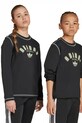 Детска блуза с дълги ръкави adidas Originals памук черен JX5270