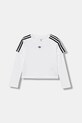 adidas Originals longsleeve din bumbac pentru copii JV7799 alb AW25