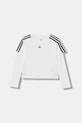Dětské bavlněné tričko s dlouhým rukávem adidas Originals JV7799 bílá AW25