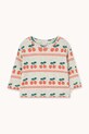 Tinycottons longsleeve bawełniany niemowlęcy CHERRY PATTERN RIB BABY TEE wzorzyste biały AW25.221