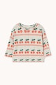 Dětské bavlněné tričko s dlouhým rukávem Tinycottons CHERRY PATTERN RIB BABY TEE s elastanem bílá AW25.221