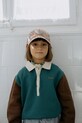 Tinycottons bluza bawełniana dziecięca COLOR BLOCK POLO SLEEVE TEE wzorzyste turkusowy AW25.270