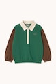 Детски памучен суичър Tinycottons COLOR BLOCK POLO SLEEVE TEE AW25.270 тюркоазен AW25